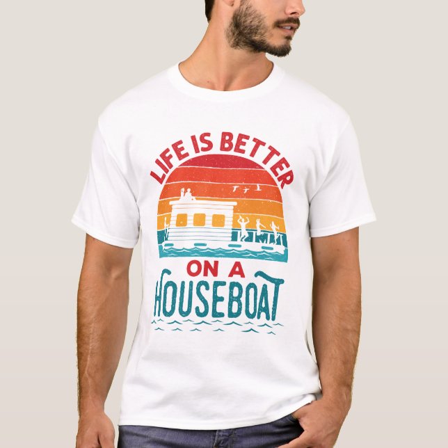 Camiseta La vida es mejor en un barco casero (Anverso)