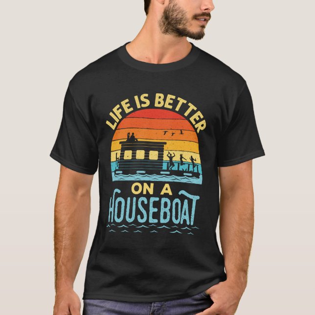 Camiseta La vida es mejor en un bote de casa (Anverso)