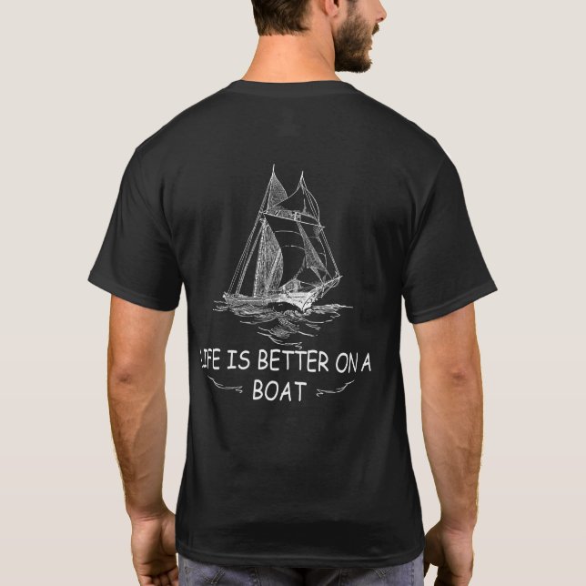 Camiseta La Vida Es Mejor En Un Bote De Esquí (Reverso)