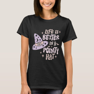 Camiseta La vida es mejor en una Halloween negra Gorra de p
