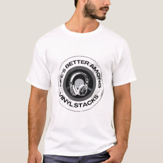 Camiseta La vida es mejor entre las pilas de vinilo - Music