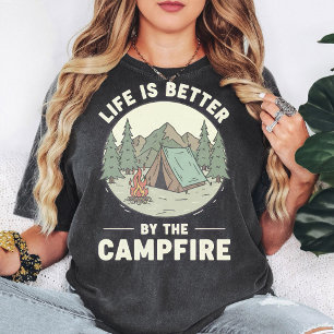 Camiseta La vida es mejor junto a la fogata Camping Natural