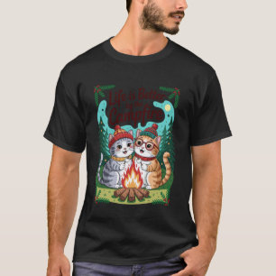 Camiseta La vida es mejor junto a la fogata Smores Gato div