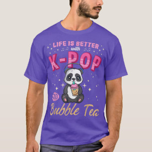Camiseta La vida es mejor K-Pop y Bubble Tea pop coreano