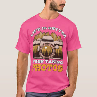 Camiseta La vida es mejor tomando fotos regalo de fotógrafo
