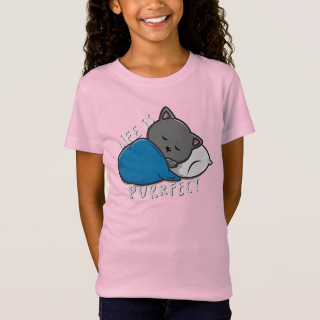 Camiseta La vida es perfecta - Gato durmiente (Anverso)