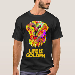 Camiseta La vida es perro dorado con patas de huesos perro 