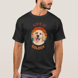 Camiseta La vida es perro retro de Golden Retriever