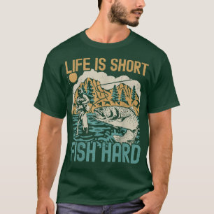 Camiseta La Vida Es Pescado Corto Amantes De Pesca Duros Pe