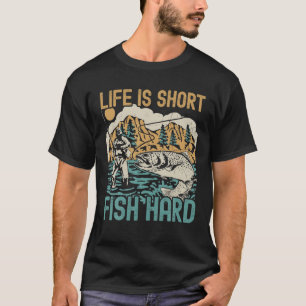 Camiseta La Vida Es Pescado Corto Amantes De Pesca Duros Pe
