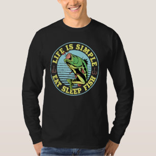 Camiseta La Vida Es Simple Comer Sueño Pescador Hombres Tem