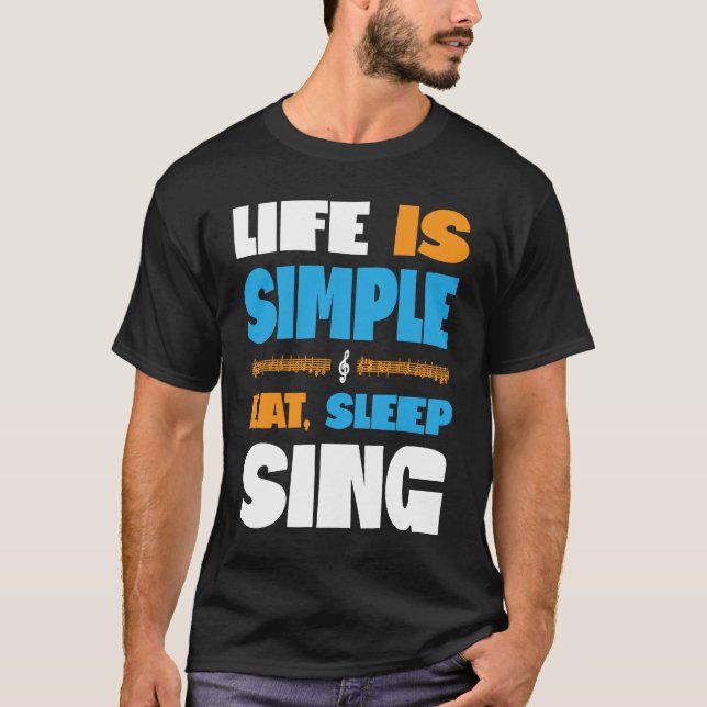 Camiseta La vida es simple comer sueño Sing Barbershop Cuar (Anverso)