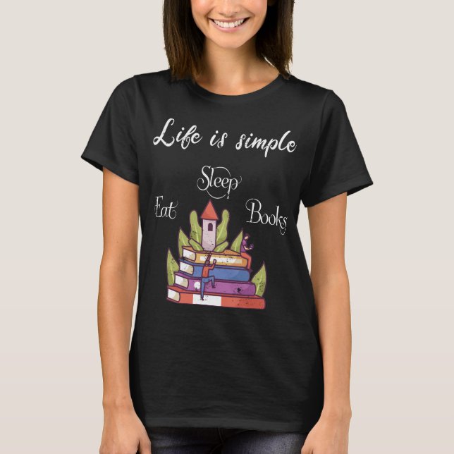 Camiseta la vida es simple - Libros (Anverso)