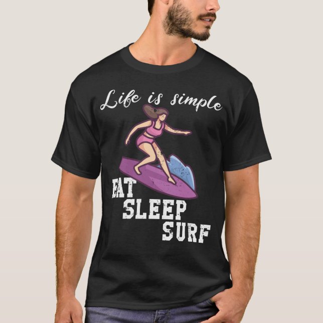 Camiseta La vida es simple - surf (Anverso)