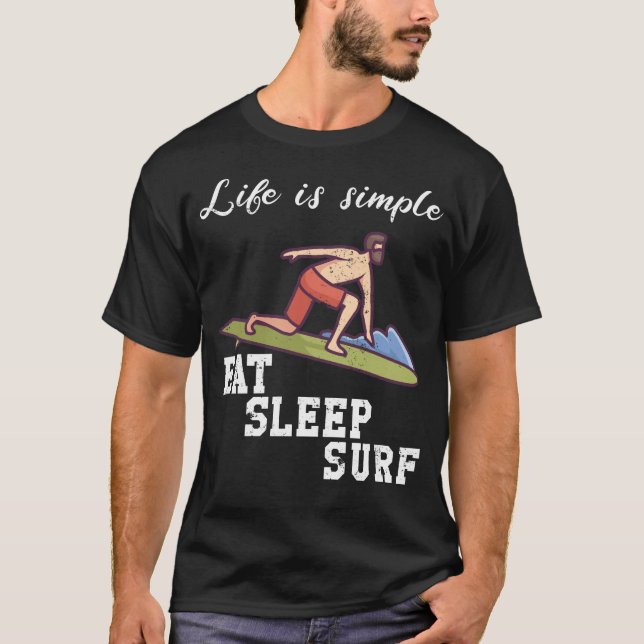 Camiseta La vida es simple - surf (Anverso)