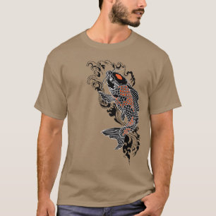 Camiseta La vida es sobre el equilibrio. Pescado de koi neg