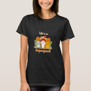 Camiseta La vida es tan superguay 3 gatitos lindos aman cel