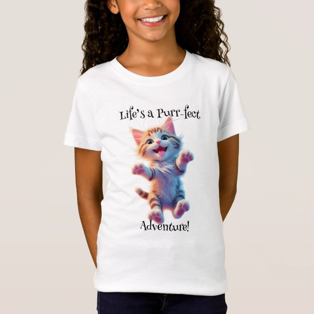 Camiseta La vida es un gatito volador de aventura perfecto (Anverso)