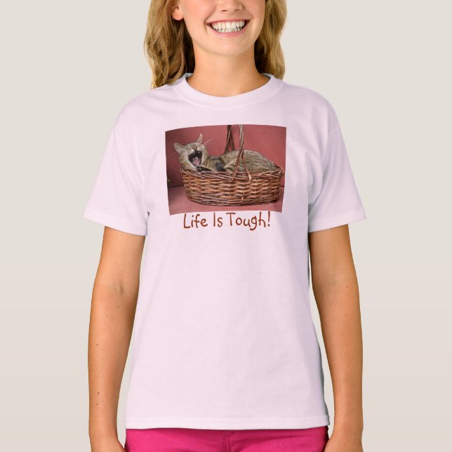 Camiseta La vida es un gato muy duro (Anverso)