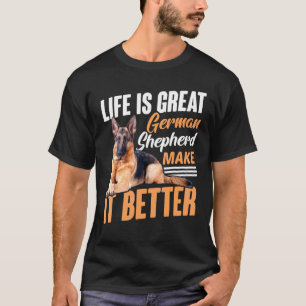 Camiseta La vida es un gran perro pastor alemán K9