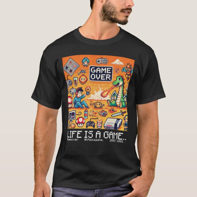Camiseta La vida es un juego...: Fin del juego (consola de  (Anverso)