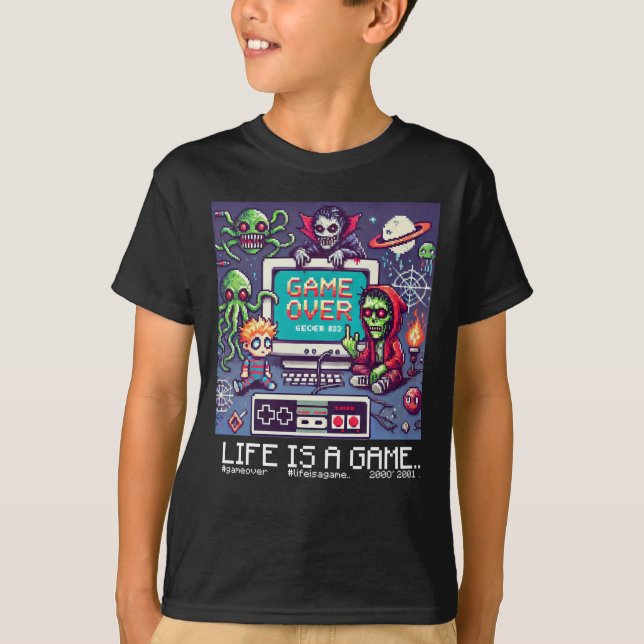 Camiseta La vida es un juego...: Fin del juego (niño niño q (Anverso)