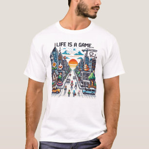Camiseta La Vida Es Un Juego. #Part2 (8 bits) (camiseta de