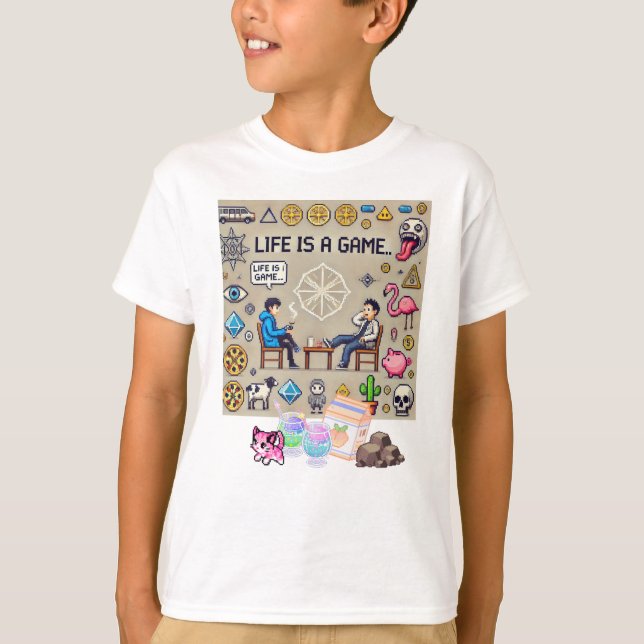 Camiseta La Vida Es Un Juego. #Part2 (8bit) (camiseta de ju (Anverso)