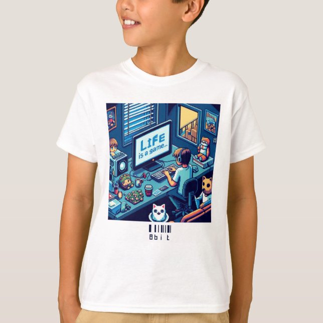 Camiseta La Vida Es Un Juego. #Part2 (8bit) (camiseta de ju (Anverso)