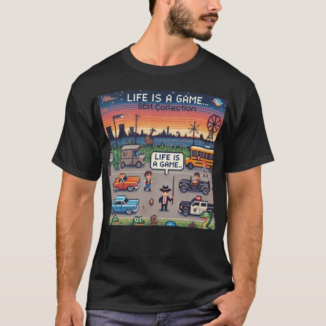 Camiseta La Vida Es Un Juego. #Part2 (8bit) (camiseta de ju (Anverso)
