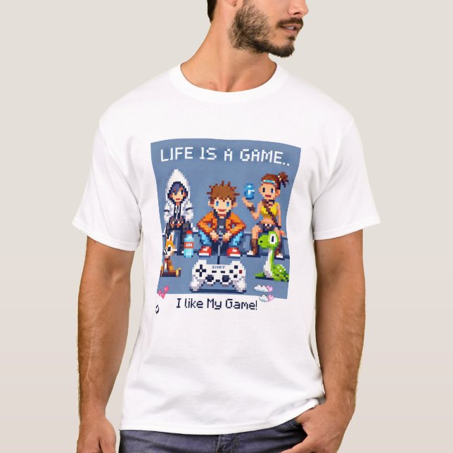 Camiseta La Vida Es Un Juego. #Part2 (8bit) (camiseta de ju (Anverso)