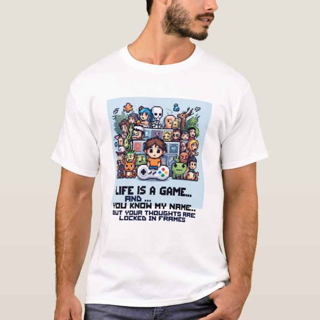 Camiseta La Vida Es Un Juego. #Part2 (8bit) (camiseta de ju (Anverso)