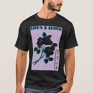 Camiseta La vida es un Rosa triste estético de vaporwave br