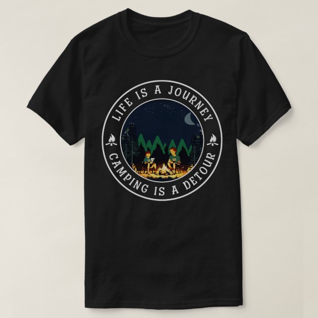 Camiseta La vida es un viaje Camping es un Detour 1 (Diseño del anverso)