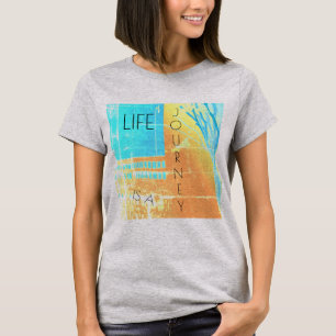Camiseta "La vida es un viaje" Diseño amarillo Aqua Gold
