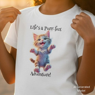 Camiseta La vida es una aventura perfecta y adorable gatito