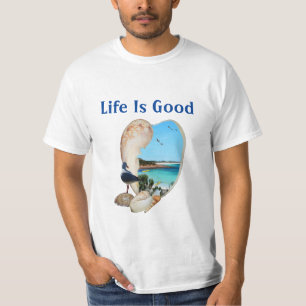 Camiseta La Vida Es Una Buena Escena De Playa En La Concha,