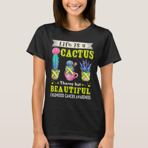 Camiseta La vida es una conciencia del cáncer infantil en C