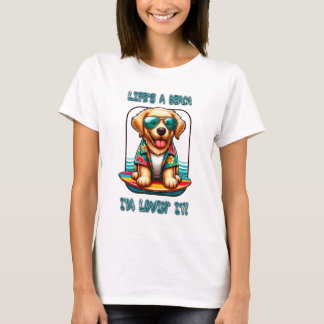 Camiseta La Vida es una Playa Me Encanta Perro Surfista