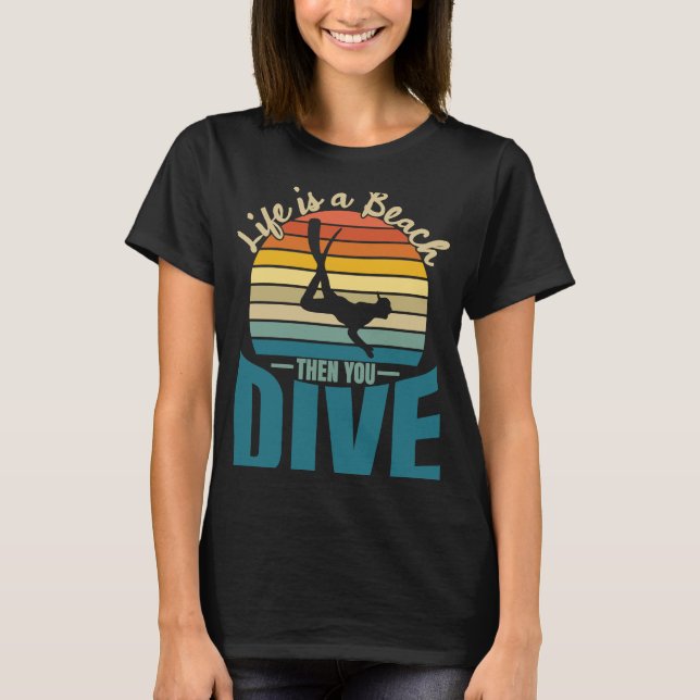 Camiseta La vida es una playa y después buceas en Scuba (Anverso)