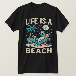 Camiseta La Vida Es Una Tortuga De Chill Playa - Divertida 