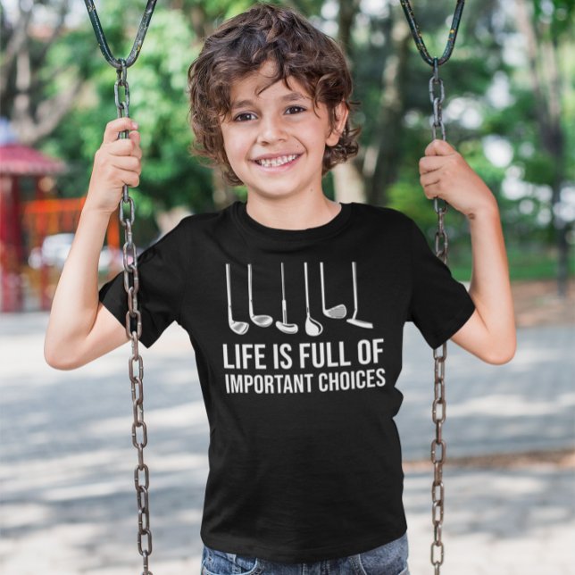 Camiseta La vida está llena de importantes Navidades de gol (Life is Full Of Important Choices Golf Christmas Kids T-Shirt)