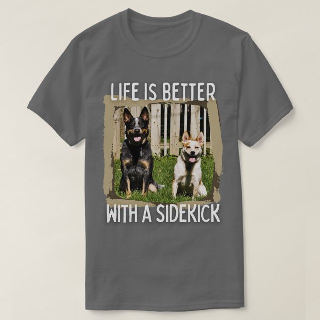 Camiseta La Vida Ganadera Australiana Es Mejor Con Un Sidek (Diseño del anverso)