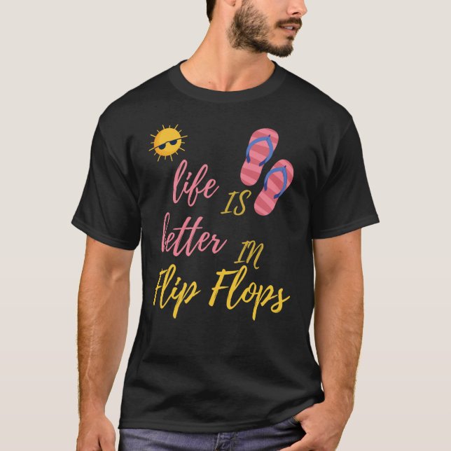 Camiseta La Vida Graciosa Es Mejor En Flip Flops Summer Bea (Anverso)