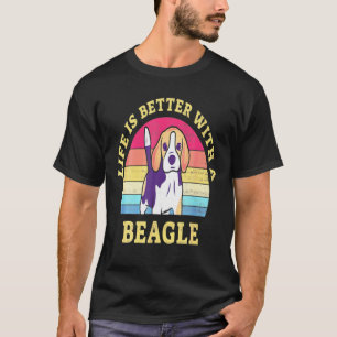 Camiseta La Vida Gráfica Con Decoración De Perro Beagle Cut