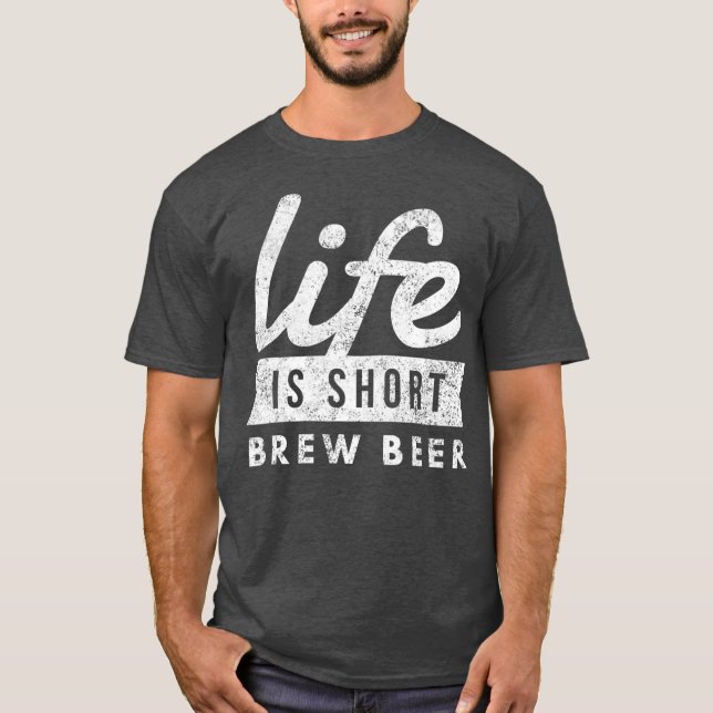Camiseta La Vida Homebrea Es Breve Cerveza Fun Brewmaster (Anverso)
