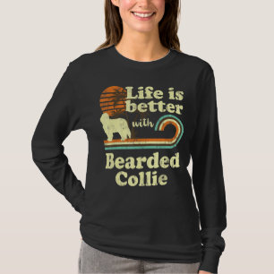Camiseta La vida mejor barba Collie Vintage Dog Mom Dad
