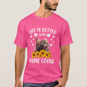 Camiseta LA VIDA MEJOR DE Maine Coon LIFE CON LOS PRINCIPAL