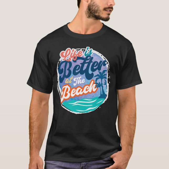 Camiseta La vida mejor en la playa (Anverso)