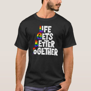 Camiseta La Vida Mejora Juntos Lgbt Bandera Arcoiris Lgbt G